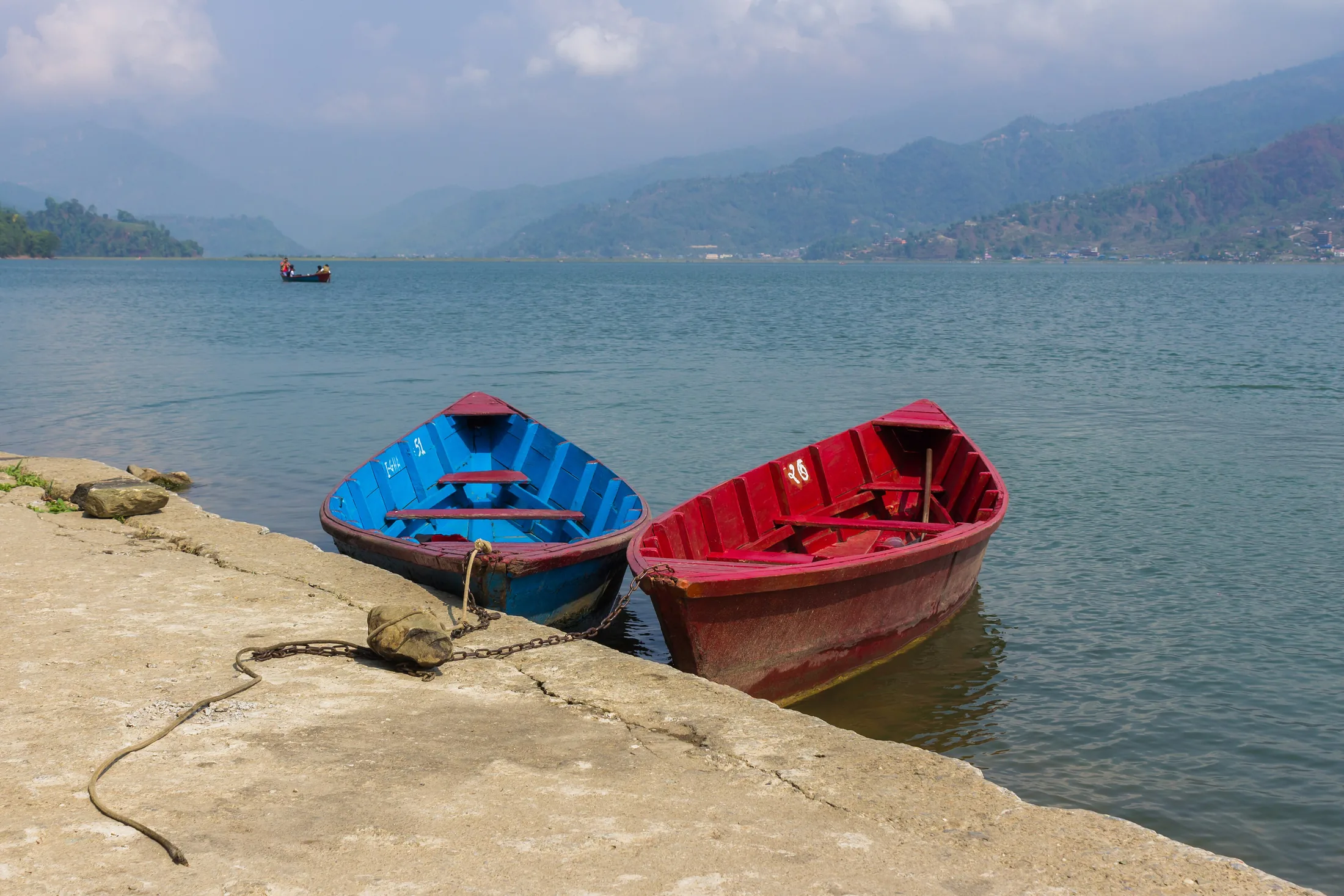Phewa (Fewa) Lake in Pokhara, Nepal