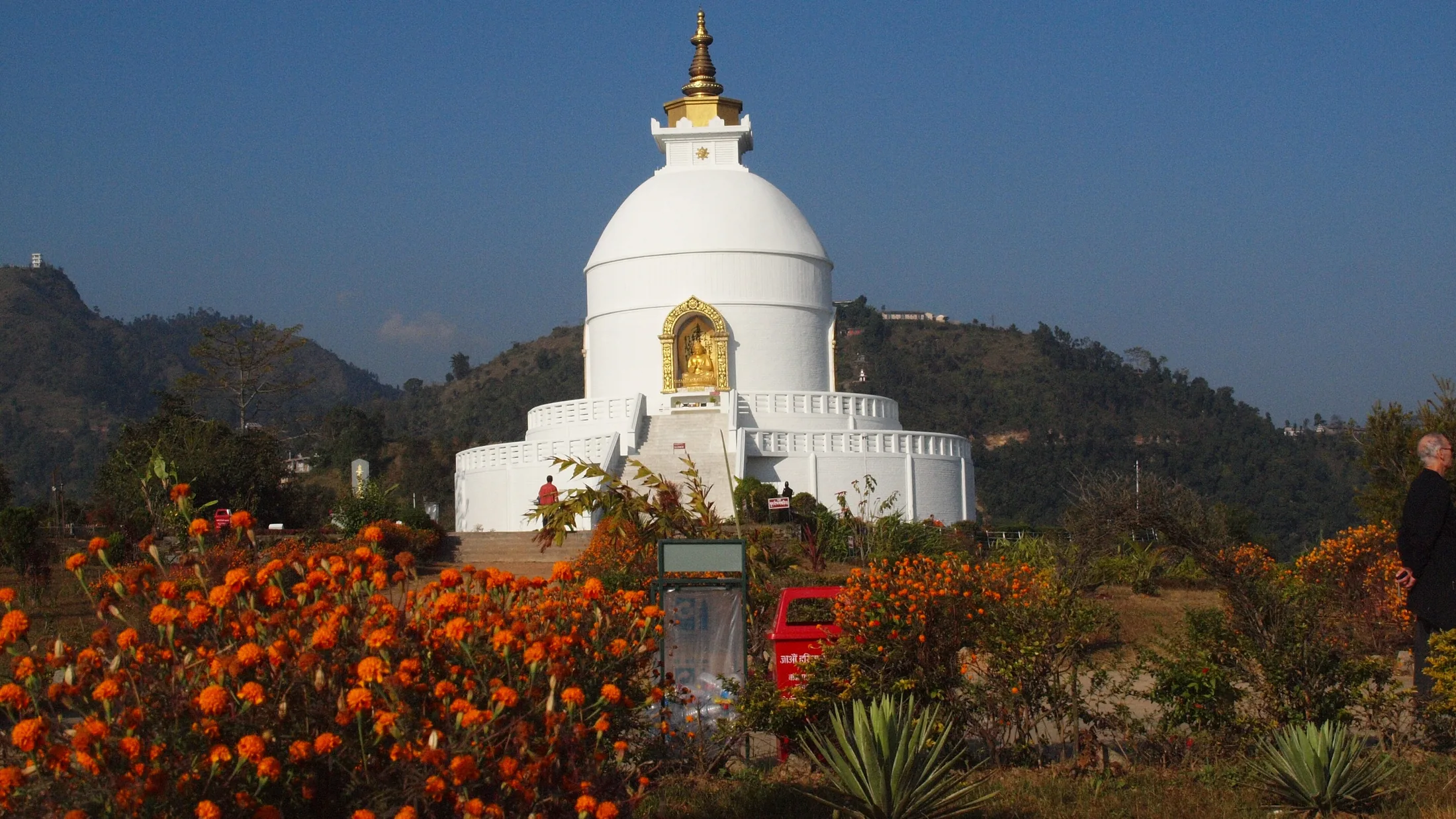 The World Peace Pagoda (Shanti Stupa) above Phewa Lake, Pokhara, Nepal