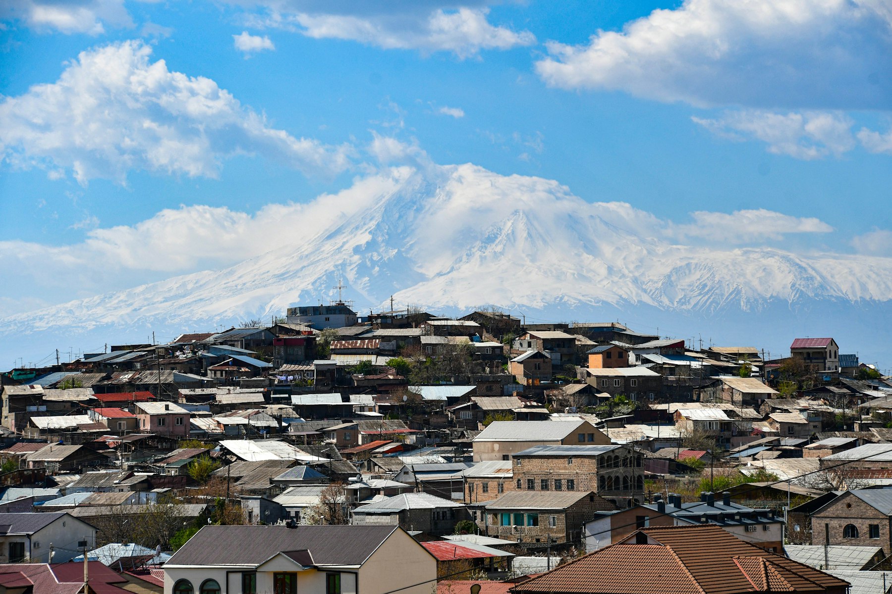 Yerevan city view with Mount Ararat in the background