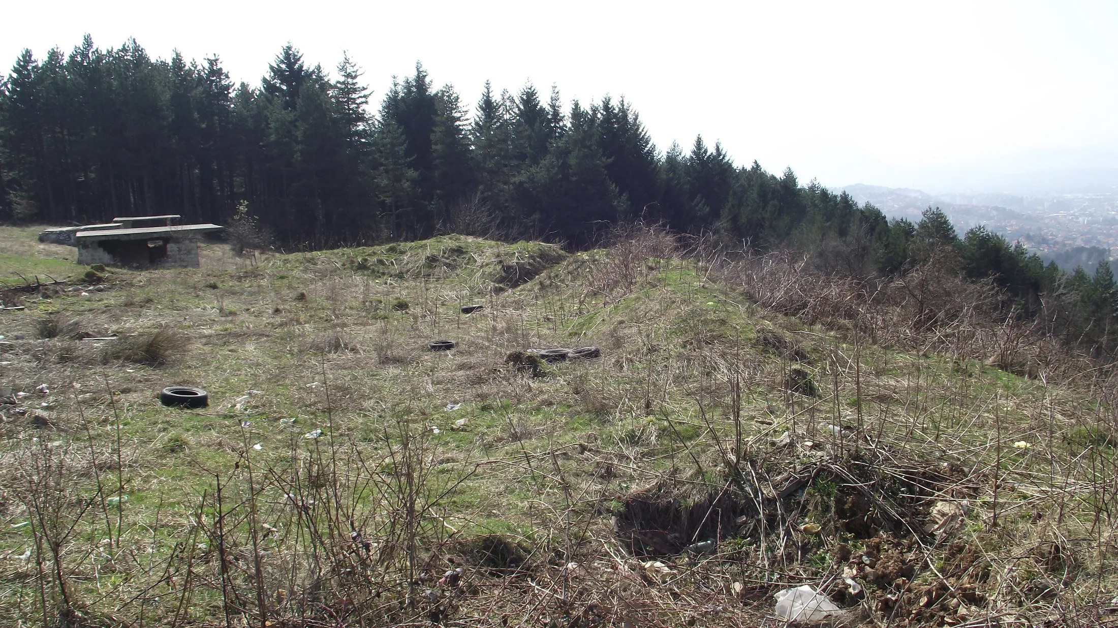 Former serb position at a sarajevo mountain in or near Sarajevo, Bosnia and Herzegovina