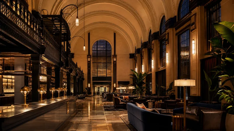 Central Station Memphis, vaulted Art Deco arrival hall with original ironwork and warm lighting