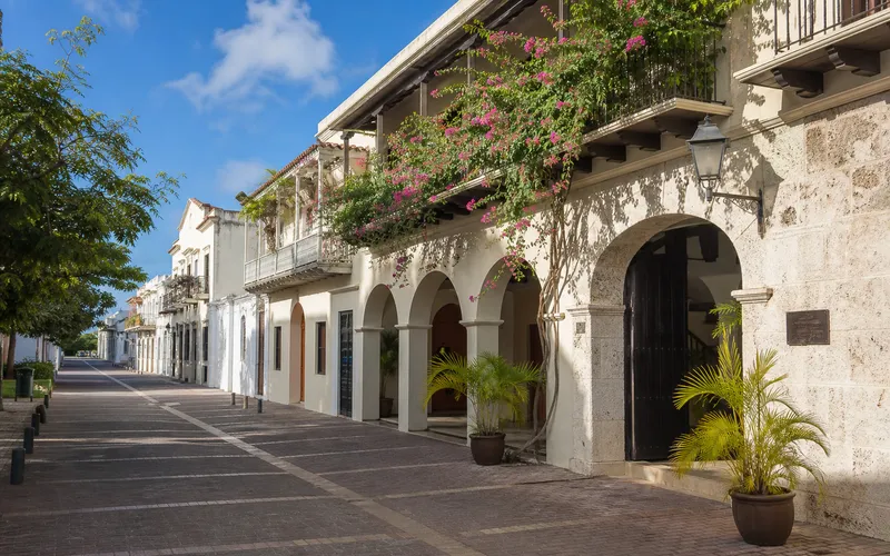 AI-generated realistic daylight view of Hodelpa Nicolas de Ovando in Santo Domingo, Dominican Republic