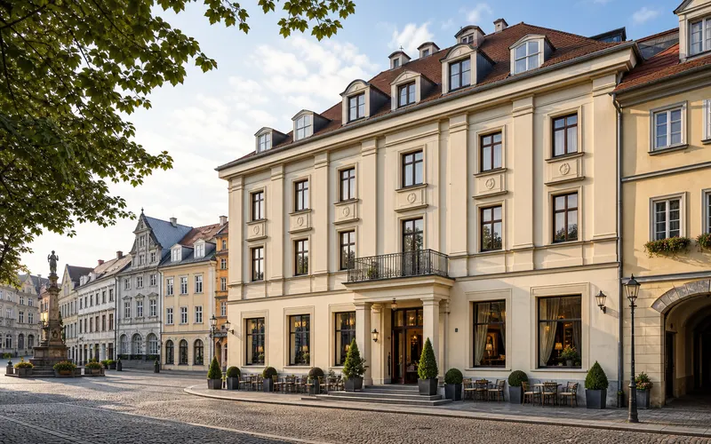 AI-generated realistic daylight view of Hotel Elephant Weimar, Autograph Collection in Germany