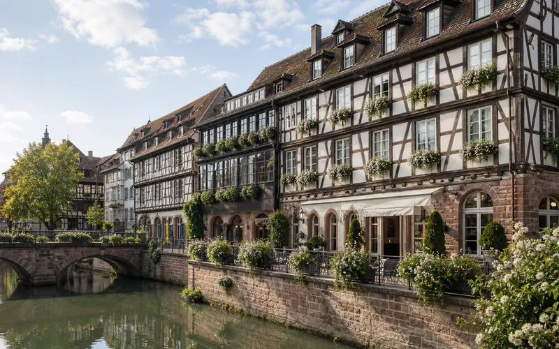 AI-generated realistic daylight view inspired by Hotel & Spa Regent Petite France in Strasbourg