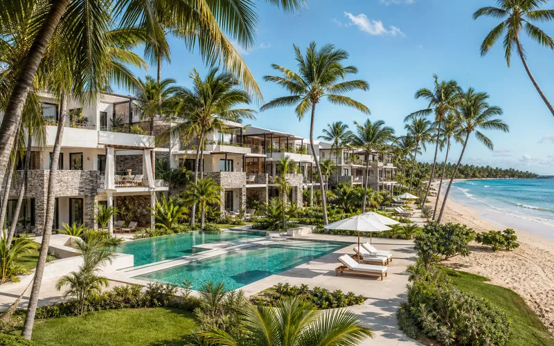 AI-generated realistic daylight view of Sublime Samana in Las Terrenas, Dominican Republic