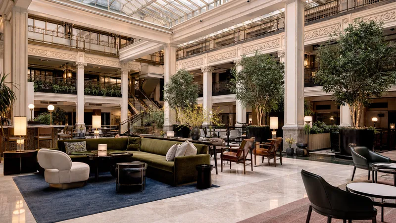 The Nines Portland atrium, 1909 Meier & Frank building interior with contemporary furnishings
